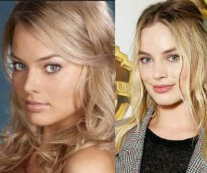 El antes y después de la actriz Margot Robbie.