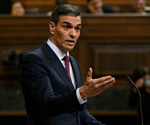 Pedro Sánchez durante un discurso ante el Congreso de los Diputados.