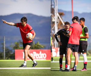 Bryan Ruiz al frente de los entrenamientos de la sub-17 del conjunto de Alajuelense en Costa Rica.