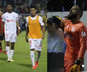 EN FOTOS: Rostros tristes de los futbolistas de Olimpia tras el mal momento del equipo, Edrick Menjívar ante la afición rival, llenazo y fiesta aurinegra en el Estadio Morazán de San Pedro Sula.