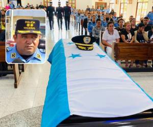 Familiares, amigos y compañeros lloran frente al féretro de Ferrufino.