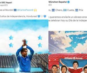 Diferentes clubes de fútbol han sorprendido a Honduras por los 203 años de independencia. Bayern Múnich fue uno de los equipos que felicitó al país cinco estrellas. Aquí te lo contamos cuáles son.