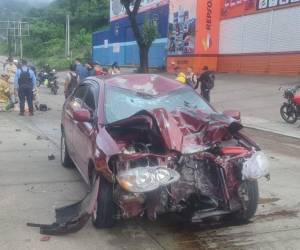 Un joven murió en accidente entre un carro y una motocicleta en la carretera a Olancho.