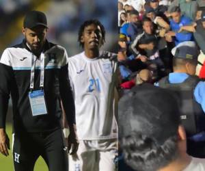 No se vio en TV: Los jugadores de la Selección de Honduras salieron con rostros tristes tras la caída ante Jamaica y los aficionados en las graderías armaron un zafarrancho y la Policía tuvo que intervenir.