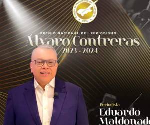 Eduardo Maldonado recibirá el premio el próximo 25 de mayo, Día del Periodista Hondureño.