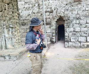 El investigador japonés Seiichi Nakamura fue el encargado de explicar los avances del proyecto en los templos 7 y 11 del parque arqueológico en Copán Ruinas.