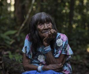 Varî Vãti Marubo, quien se cree tiene 106 años, tal vez sea una de las personas más longevas en el Amazonas. (Victor Moriyama para The New York Times)