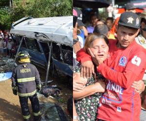 Una escena lamentable fue la que se vivió este miércoles en el accidente de la colonia Altos de la Centroamérica, luego de que un bus se volcara. Al lugar llega la familia del joven que murió en el percance.