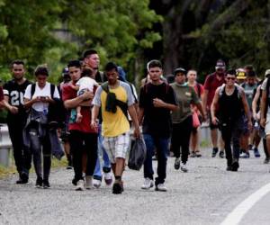 Foto de archivo de caravana de migrantes.