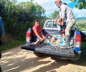 Elementos de la Policía Nacional llegaron hasta la zona donde se encargaron de trasladar a los heridos hasta el Hospital San Francisco de Juticalpa.