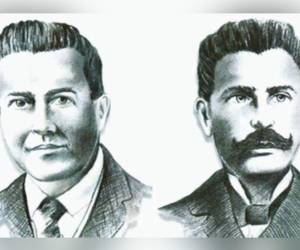 Augusto C. Coello y Carlos Hartling, los creadores de la letra y la música del Himno Nacional de Honduras.