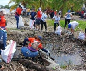 Los voluntarios recogieron más de 2,000 libras de basura esparcida en la playa Mar de Plata, afectando la vida marina de este ecosistema.