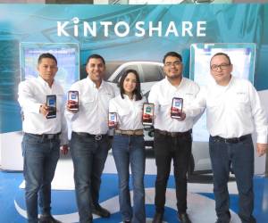 El equipo de Kinto Corporativo, de Grupo Flores, durante el lanzamiento de la aplicación en San Pedro Sula.