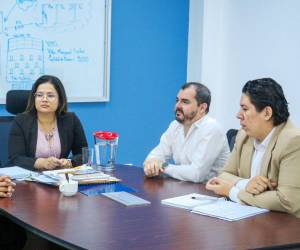 Miroslava Cerpas, Gosset Moncada y Gerardo Hernández, comisionados del 911.