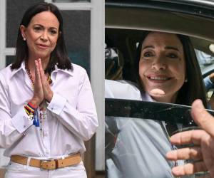 La líder opositora María Corina Machado llegó a su centro de votación escoltada por decenas de venezolanos que le gritaban muestras de cariño y buscaban abrazarla, al tiempo que le manifestaban su fe en que el candidato Edmundo González sea el nuevo presidente del país. Aquí las imágenes.