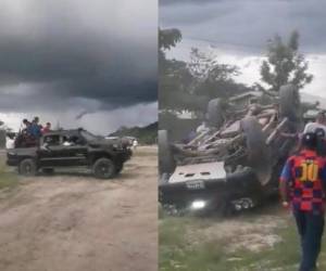 Captan en video el volcamiento de un vehículo repleto de personas en La Paz: “Se mataron”