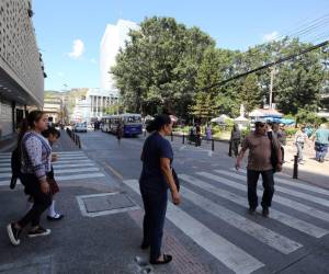 Así luce la avenida Cervantes en el cruce peatonal que está a un costado de la plaza central.