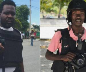 Foto en vida de los periodistas Frantzsen Charles y Tayson Lartigue, que fueron asesinados en Haití.