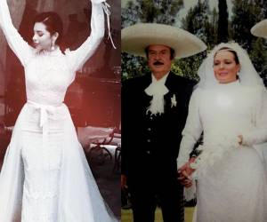 La noche del pasado miércoles 24 de julio se filtraron varias fotografías de la boda privada de Ángela Aguilar y Christian Nodal, generando revuelo en redes sociales. Además, hay quienes aseguran que el vestido de novia que usó la Ángela puede ser uno de los tantos que usó su abuela Guillermina Jiménez Chabolla, conocida como Flor Silvestre, durante la celebración de su matrimonio con el famoso cantante Antonio Aguilar.