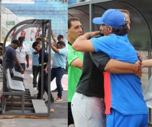 NO SE VIO EN TV: La curiosa llegada de Ángel Tejeda al estadio, Troglio es interceptado, cambian de lugar los banquillos en el Nacional Chelato Uclés y las bellas aficionadas.