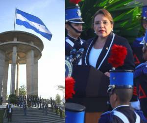 El acto solemne de izar la Bandera Nacional, como cada 1 de septiembre, fue realizado en el cerro Juana Laínez y contó con la presencia de la presidenta Xiomara Castro, quien ofreció un discurso en el inicio de las fiestas patrias 2024. Un grupo de cadetes participaron en el acto, que fue presenciado por miembros del gabinete de gobierno, embajadores y otras autoridades. A continuación las imágenes que dejó la ceremonia.