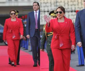 La presidenta de Honduras, Xiomara Castro, optó por un tono rojo para asistir al Parque Central de Tegucigalpa para el acto de la izada de la Bandera Nacional. Su estilo reflejó sobriedad, coherencia y elegancia.