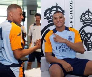 El atacante francés saludó a varios de los jugadores del Real Madrid que estaban entrenando en Valdebebas