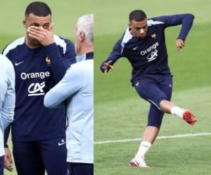 El capitán de los ‘Bleus’ apareció en el entrenamiento de la selección francesa luego de fracturarse la nariz hace dos días.