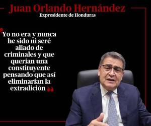 Defendiendo el tratado de extradición durante su gobierno y señalando nuevamente el narcovideo del exdiputado Carlos Zelaya, se pronunció el expresidente de Honduras (2014-2018 y 2018-2022) Juan Orlando Hernández, en una nueva carta enviada desde la cárcel. JOH reiteró la importancia del mecanismo y aseguró que con el narcovideo quedó demostrado los verdaderos “aliados” de los narcotraficantes. A continuación las frases.