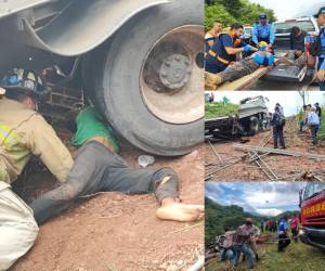 Una persona muerta y al menos seis personas heridas fue el trágico resultado de una aparatosa colisión entre un camión y un pick-up en la conocida curva de Los Hornos en el municipio de Veracruz en el departamento de Copán, al occidente de Honduras. Además se vivieron minutos de completa tensión, pues un joven se encontraba atrapado cerca de la llanta del camión, por lo que tuvo un complicado rescate. Al menos tres personas se encuentran debatiéndose entre la vida y la muerte. A continuación las imágenes.