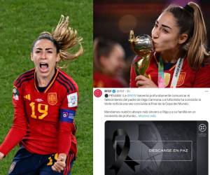 El nombre de Olga Carmona pasó a la historia del fútbol español luego de ser la autora del gol con el que España conquistó el Mundial Femenino ante Inglaterra. La futbolista parecía estar viviendo el mejor día de su vida, pero todo se vino abajo tras enterarse del fallecimiento de su padre.