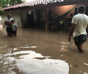 El caudal del río Goascorán sigue elevado, provocando inundaciones en la zona de El Cubulero, Alianza, Valle, según informó la Secretaría de Gestión de Riesgos.