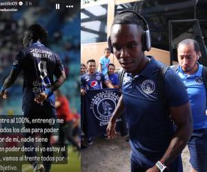 Rubilio Castillo, delantero de Motagua, manda un mensaje en redes sociales sobre su estado