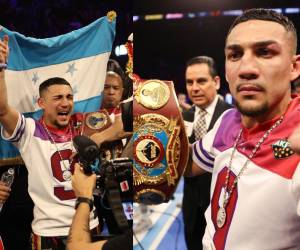 El boxista hondureño Teófimo López ganó por decisión unánime su pelea contra Jamaine Ortiz y se mantiene como campeón mundial del título superligero. Dos de los tres jueces dieron un puntaje de su boleta (117-111) a favor del catracho, mientras el tercero (115-113). “The Takeover” aumentó su legado tras hacer historia esta noche Michelob Ultra Arena de Las Vegas. A continuación las mejores imágenes de su triunfo.