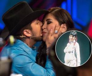 Christian Nodal dándole un beso a su madre, Cristy Nodal.