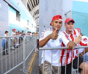 Cientos de aficionados comienzan a llegar al Chelato Uclés horas antes de que ruede el balón en la final de vuelta entre Olimpia y Motagua. Predominan los merengues.