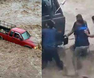 Una pareja logró ser rescatada en Corquín tras casi ser arrastrada por el río Arauco.