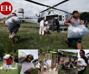 Un extraño sonido de hélices se escuchaba en la zona hasta que se identificó que era un helicóptero de la Fuerza Área Honduras y un equipo periodístico de EL HERALDO que aterrizó en una de las zonas más afectada de Choloma para entregar alimentos a los afectados que ya contaban 15 días de hambruna. Aquí te contamos cómo se ejecutó esta emotiva operación: