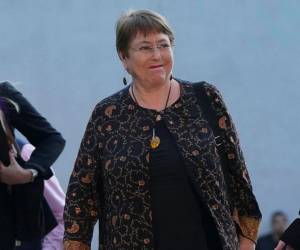 Michelle Bachelet durante su visita a Casa de Gobierno.