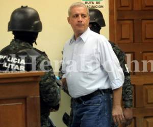 El ex director del Instituto Hondureño de Seguridad Social (IHSS), Mario Zelaya en la Sala de Sentencias.