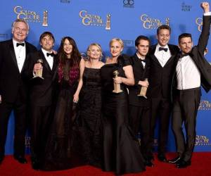 El director y reparto de Boyhood, la gran ganadora de los Globos de Oro.