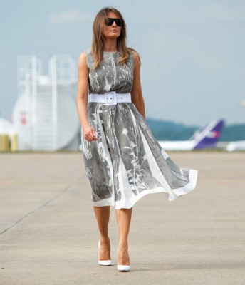 El elegante vestido floral que usó Melania Trump durante su visita a un hospital infantil en Tennessee