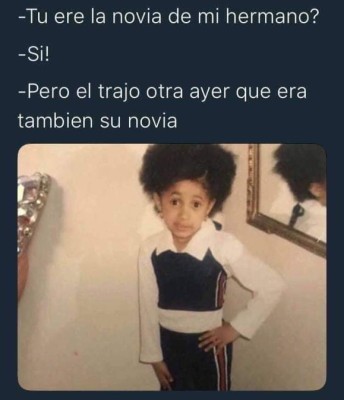 Los divertidos memes 'Dice mi mamá', con la foto de la rapera Cardi B en su infancia, que viralizan las redes