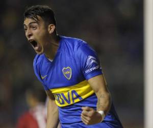 Cristian Pavón celebra el segundo gol del Boca Juniors al minuto 72 contra el Cerro Porteño, foto: Agencia AFP.