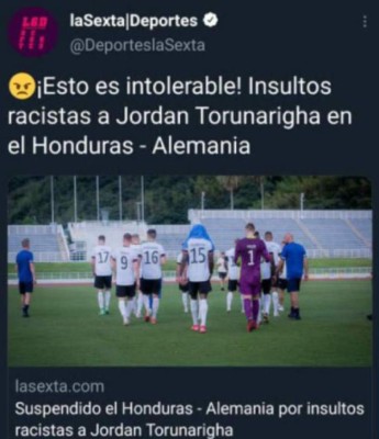 Así reacciona el mundo por los insultos racistas en el partido Honduras-Alemania