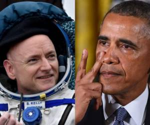 El astronauta Scott Kelly y el presidente Obama.