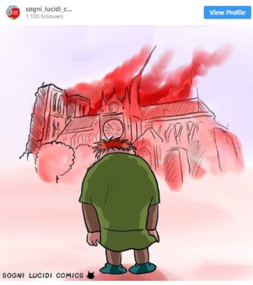 Las ilustraciones que se generaron tras incendio de la catedral de Notre Dame de París