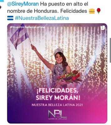 Sirey Morán: Así reaccionaron los hondureños tras ganar la corona de Nuestra Belleza Latina