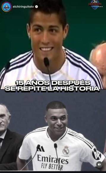 Mbappé imitó a Cristiano Ronaldo en su presentación con Real Madrid y el regalo de Florentino