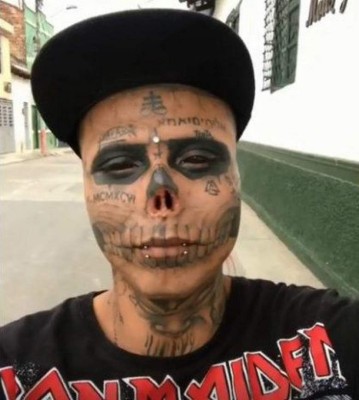 Así es Kalaca Skull, el colombiano que se mutiló las orejas y la nariz para parecer calavera